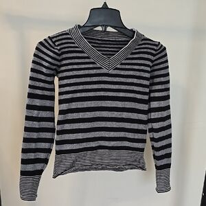 Striped Black and Gray Sweater